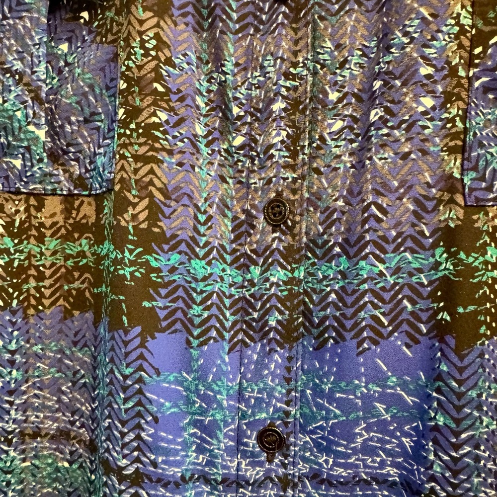 Investments Slim Factor Vibrant Blue and Black Shirt - Picture 4 of 10
